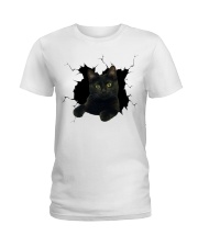 Black Cat Crack Ladies T-Shirt tile
