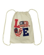 Love camping american flag Drawstring Bag tile