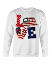 Love camping american flag Crewneck Sweatshirt tile