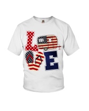 Love camping american flag Youth T-Shirt tile