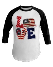 Love camping american flag Baseball Tee tile