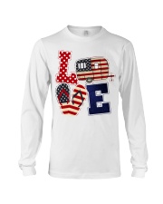 Love camping american flag Long Sleeve Tee tile