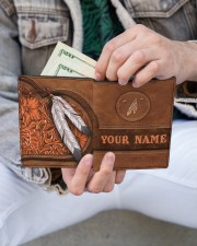 Personalized Native Men Wallet Men's Leather Wallet aos-men-leather-wallet-lifestyle-front-14