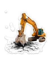 Excavator Back In The Days Sticker - Single (Vertical) front