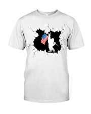 Bigfoot and American Flag 3 Classic T-Shirt front