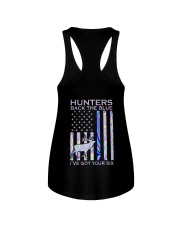 Hunters Back The Blue 2 Sides Font Ladies Flowy Tank tile