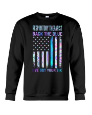 Respiratory Therapist Back The Blue Crewneck Sweatshirt tile