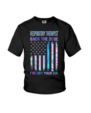 Respiratory Therapist Back The Blue Youth T-Shirt tile