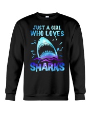 Just a girl who loves sharks Crewneck Sweatshirt tile