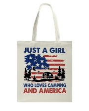 Just A Girl Who Loves Camping Independence Day Tote Bag tile