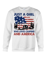 Just A Girl Who Loves Camping Independence Day Crewneck Sweatshirt tile