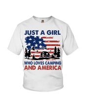 Just A Girl Who Loves Camping Independence Day Youth T-Shirt tile