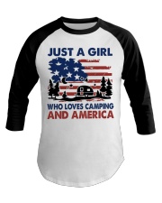 Just A Girl Who Loves Camping Independence Day Baseball Tee tile