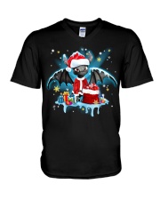 Dragon Christmas Santa Claus V-Neck T-Shirt tile