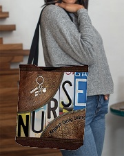 Nurse Respect Caring Courage Leather Pattern All All-over Tote aos-all-over-tote-lifestyle-front-09