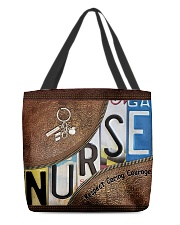 Nurse Respect Caring Courage Leather Pattern All All-over Tote front