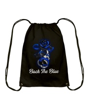 Blue Rose Back Drawstring Bag tile