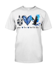 Peace Love Back The Blue Classic T-Shirt front