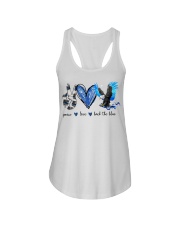 Peace Love Back The Blue Ladies Flowy Tank tile
