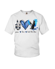 Peace Love Back The Blue Youth T-Shirt tile