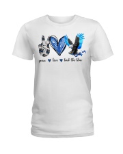 Peace Love Back The Blue Ladies T-Shirt tile