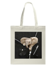 Elephant Black Leather Tote Bag tile