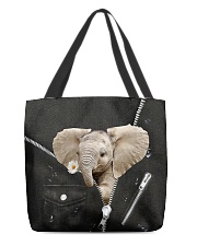 Elephant Black Leather All-over Tote back