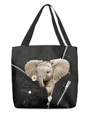 Elephant Black Leather All-over Tote front