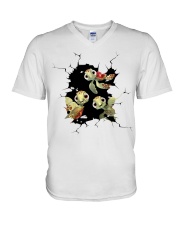 Turtle Crack Hole V-Neck T-Shirt tile