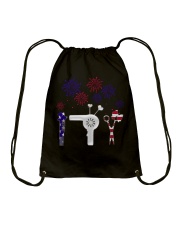 Hairdresser American Independence Day Drawstring Bag tile