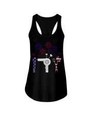 Hairdresser American Independence Day Ladies Flowy Tank tile