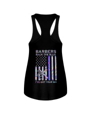 Barbers Back The Blue 2 Sides Ladies Flowy Tank tile