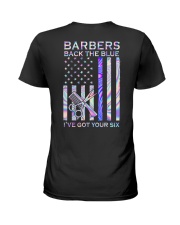 Barbers Back The Blue 2 Sides Ladies T-Shirt tile