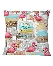 Flamingo - Sand Beach Relax Square Pillowcase tile