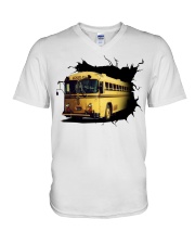 Bus crack -V3 V-Neck T-Shirt tile