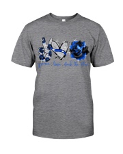 Peace Love Back The Blue Rose Classic T-Shirt front