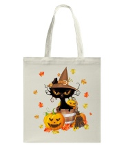 Black Cat Halloween Pumpkin Tote Bag tile