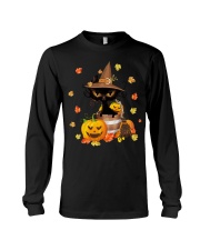 Black Cat Halloween Pumpkin Long Sleeve Tee tile
