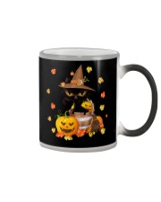 Black Cat Halloween Pumpkin Color Changing Mug tile