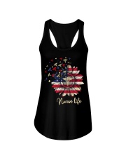 Nurse American Flag Sunflower Independence Day Ladies Flowy Tank tile