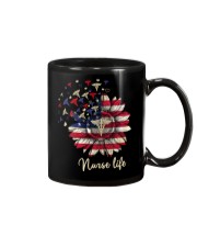 Nurse American Flag Sunflower Independence Day Mug tile