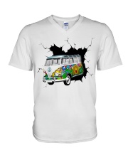 Hippie Van Crack V-Neck T-Shirt tile