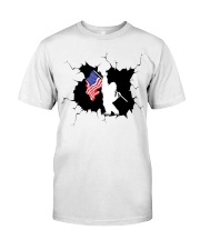 Bigfoot And American Flag Classic T-Shirt front