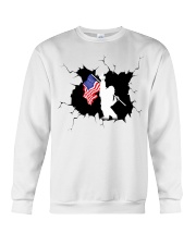 Bigfoot And American Flag Crewneck Sweatshirt tile