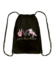 Peace Love Horses Drawstring Bag tile