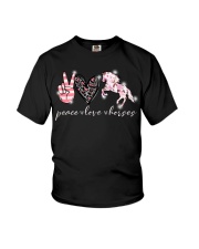 Peace Love Horses Youth T-Shirt tile