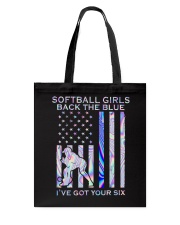 Softball Girls Back The Blue 2 Sides Tote Bag tile