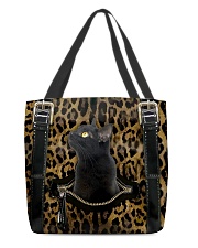 Black Cat - Leopard - Zip Pocket All-over Tote front