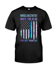 Nurses Anesthetist Back The Blue Classic T-Shirt front