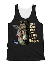 This Girl Runs On Jesus And Horses All-Over Unisex Tank tile